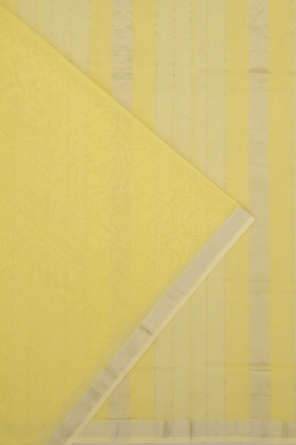 Maheswari Cotton Checks Lemon Yellow Saree