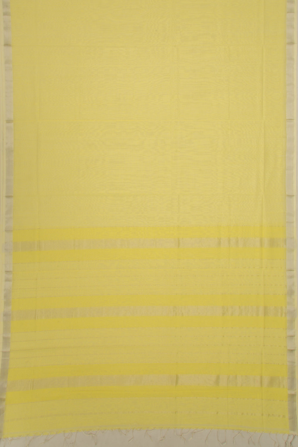 Maheswari Cotton Checks Lemon Yellow Saree