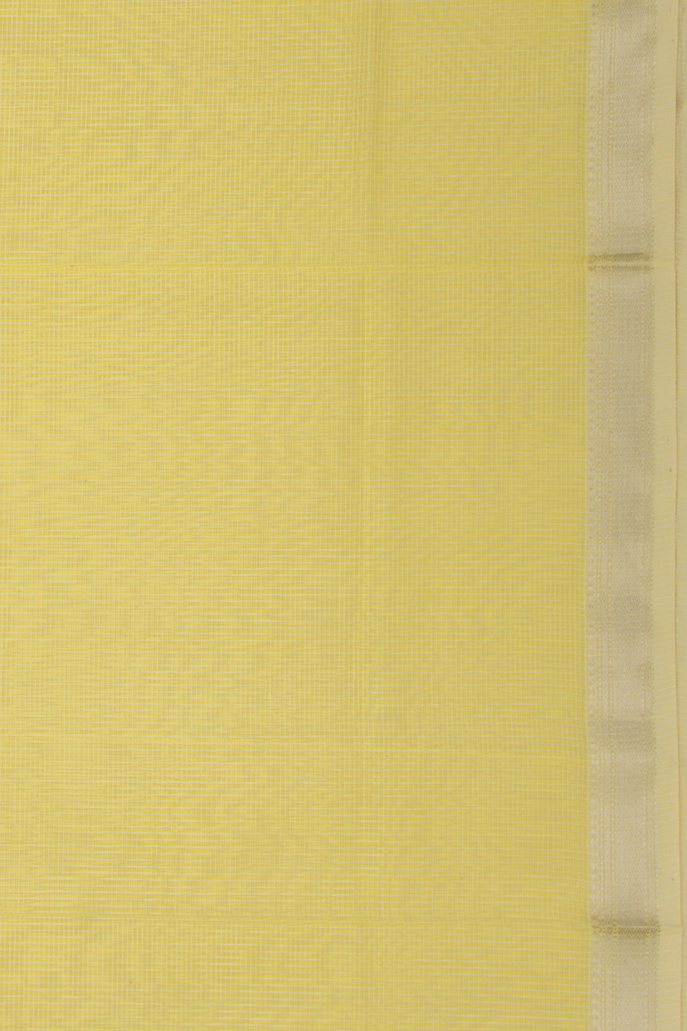 Maheswari Cotton Checks Lemon Yellow Saree