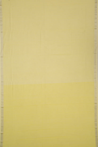 Maheswari Cotton Checks Lemon Yellow Saree