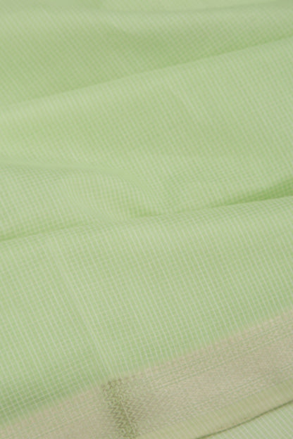 Maheswari Cotton Checks Pista Green Saree