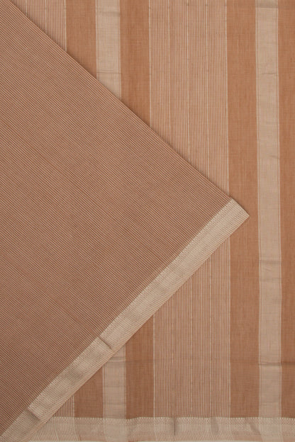 Maheswari Cotton Plain Brown Saree