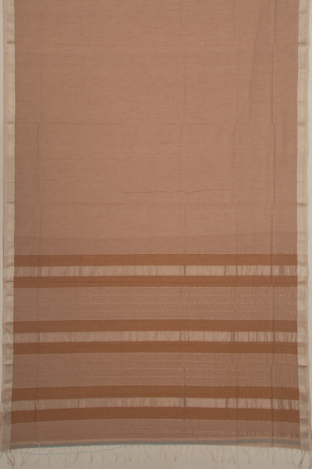 Maheswari Cotton Plain Brown Saree