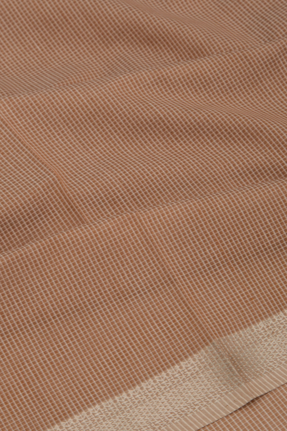 Maheswari Cotton Plain Brown Saree