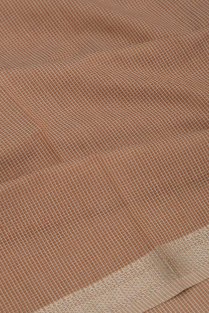 Maheswari Cotton Plain Brown Saree