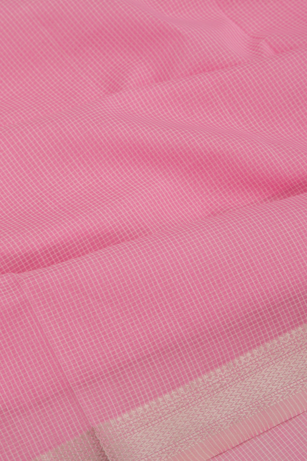 Maheswari Cotton Checks Pastel Pink Saree