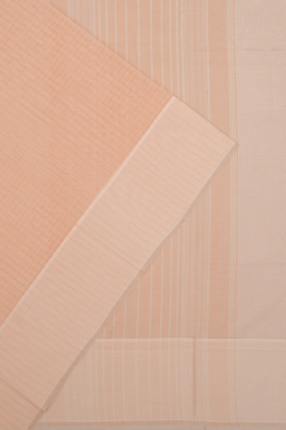 Maheswari Cotton Checks Peach Saree