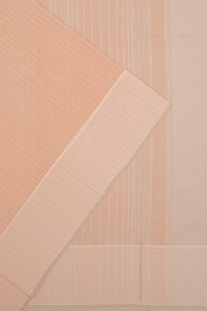 Maheswari Cotton Checks Peach Saree