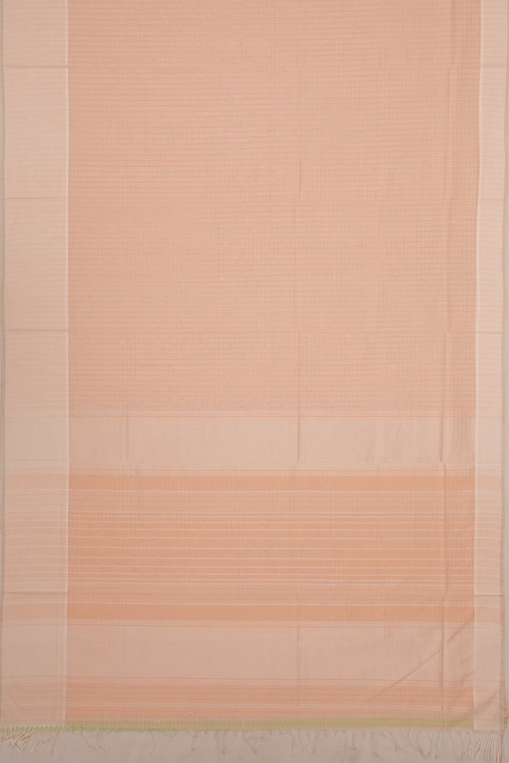Maheswari Cotton Checks Peach Saree