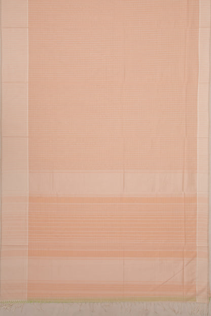 Maheswari Cotton Checks Peach Saree