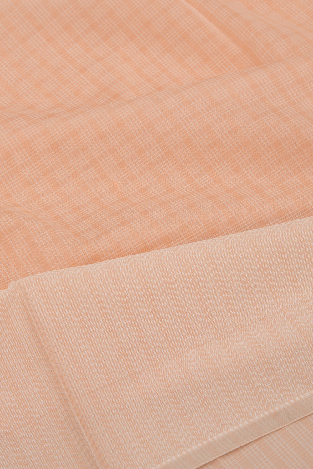 Maheswari Cotton Checks Peach Saree