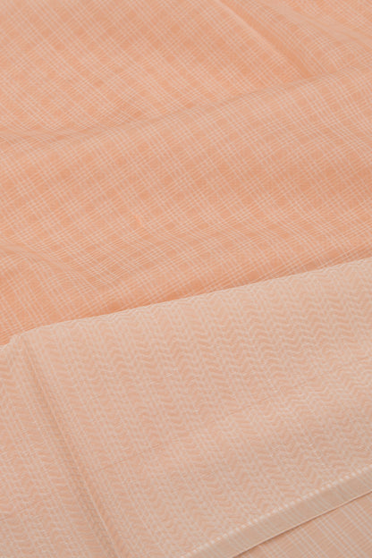 Maheswari Cotton Checks Peach Saree