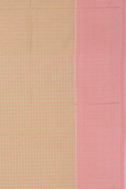 Maheswari Cotton Checks Pink Saree