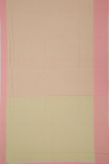 Maheswari Cotton Checks Pink Saree