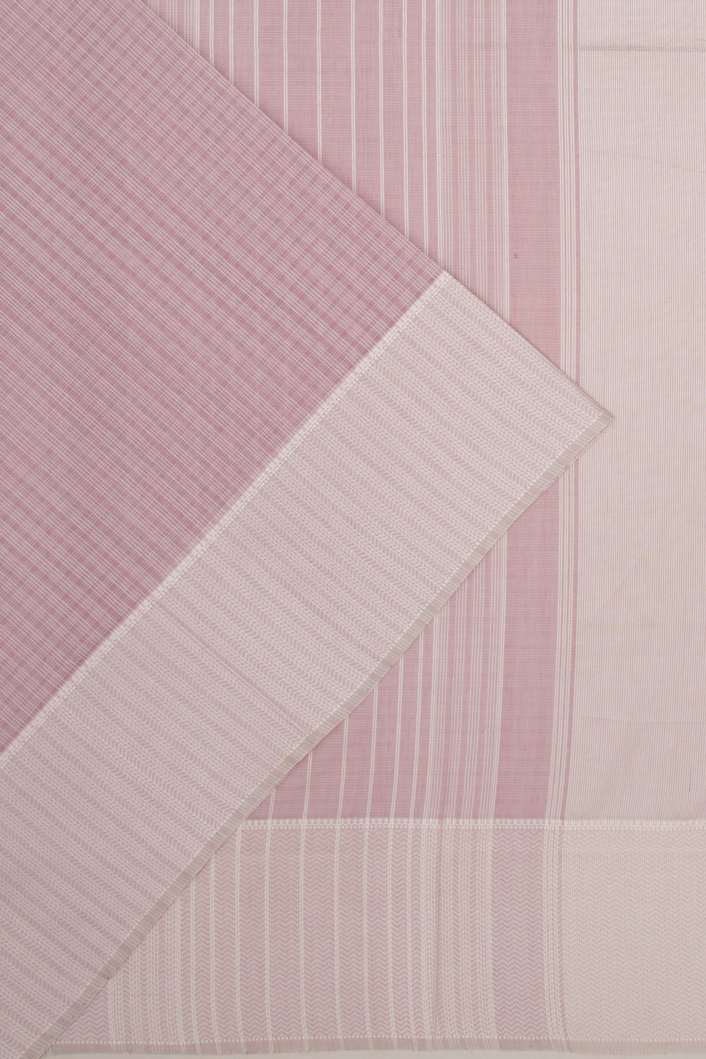 Maheswari Cotton Checks Lavender Saree