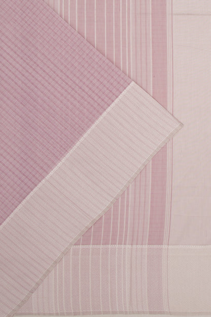 Maheswari Cotton Checks Lavender Saree