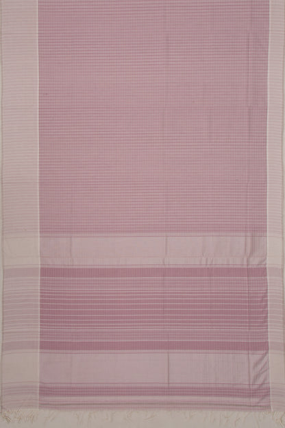 Maheswari Cotton Checks Lavender Saree