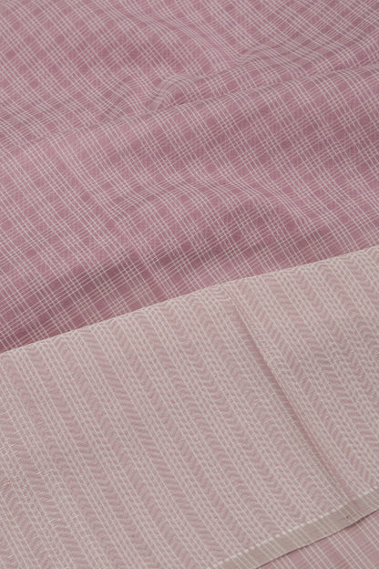 Maheswari Cotton Checks Lavender Saree