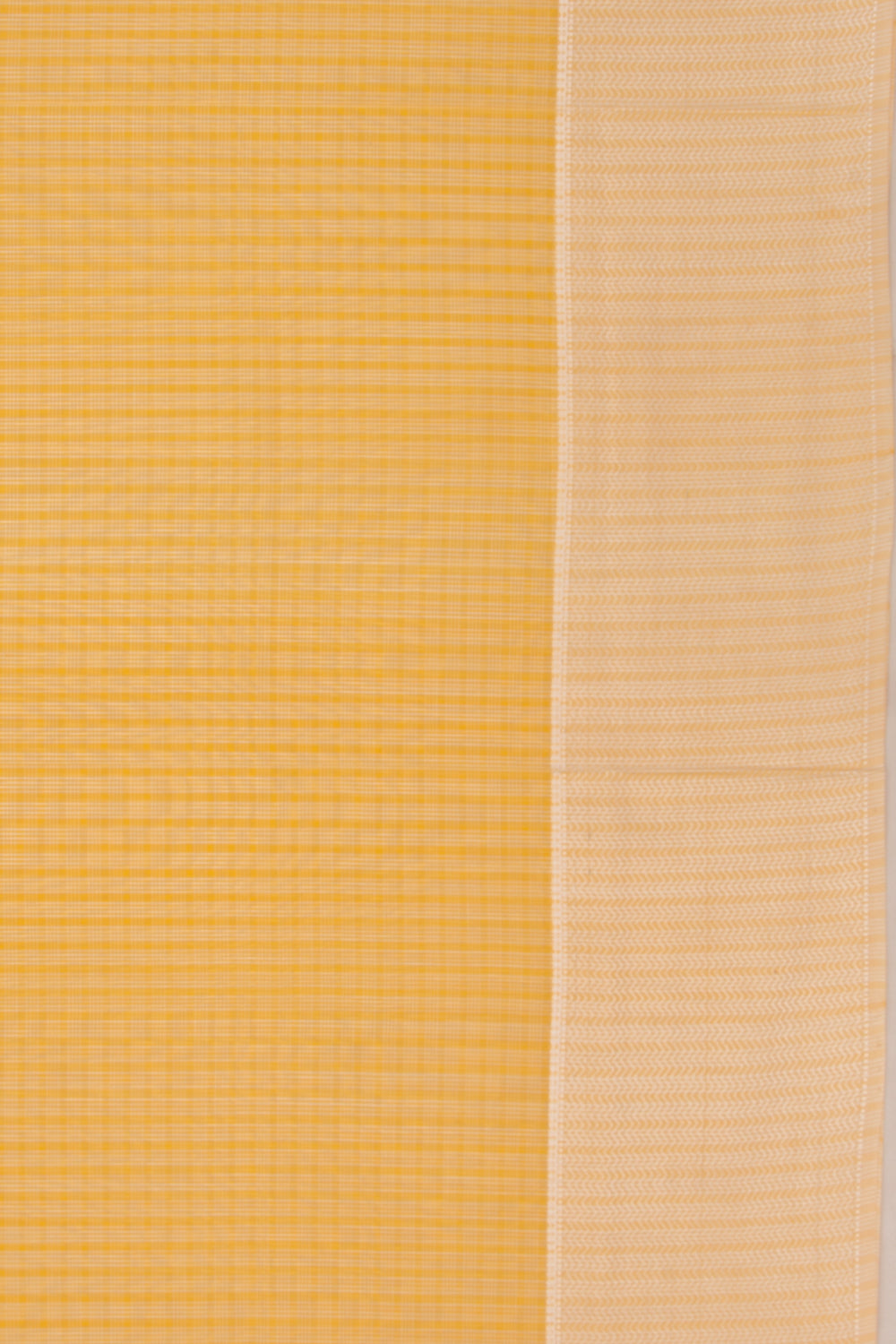 Maheswari Cotton Checks Mustard Yellow Saree