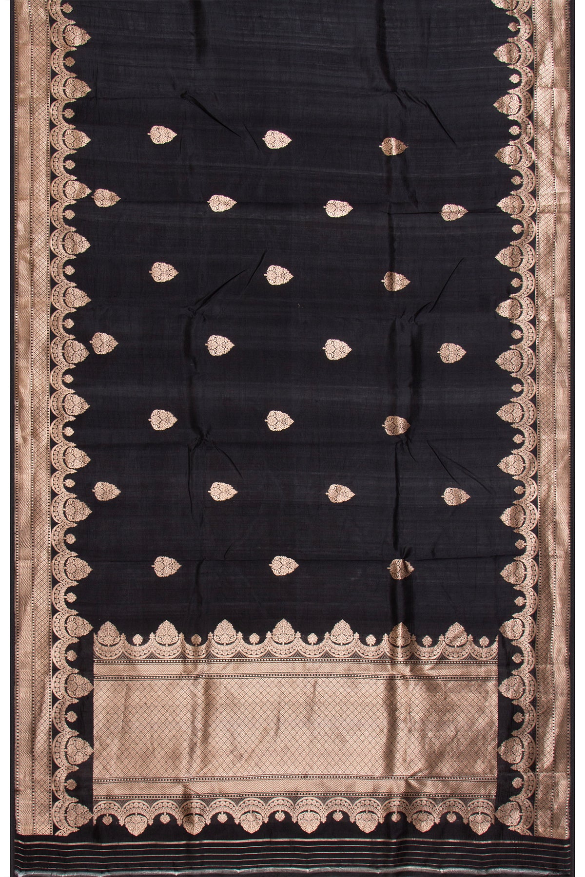 Banarasi Tussar Butta Black Saree