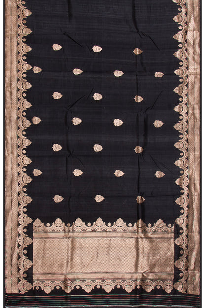 Banarasi Tussar Butta Black Saree