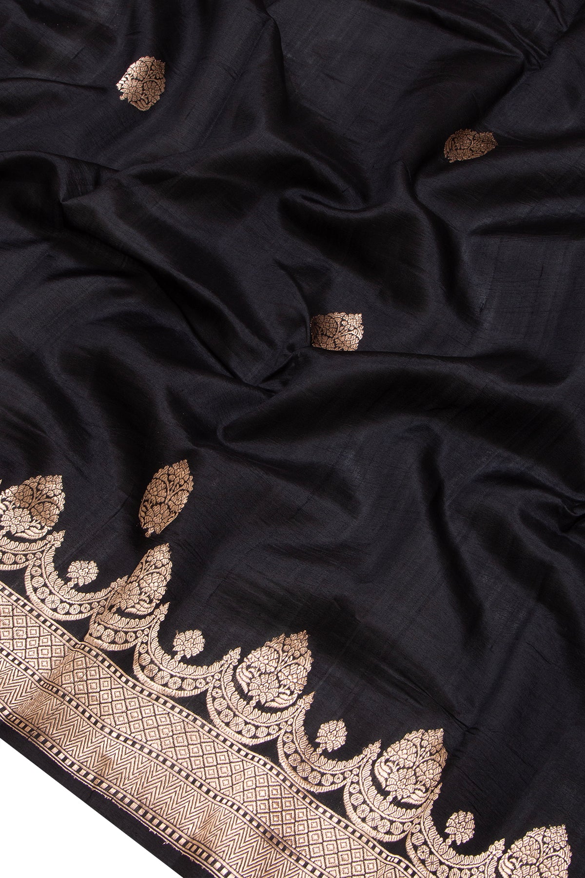 Banarasi Tussar Butta Black Saree