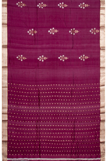 Banarasi Silk Butta Purple Saree