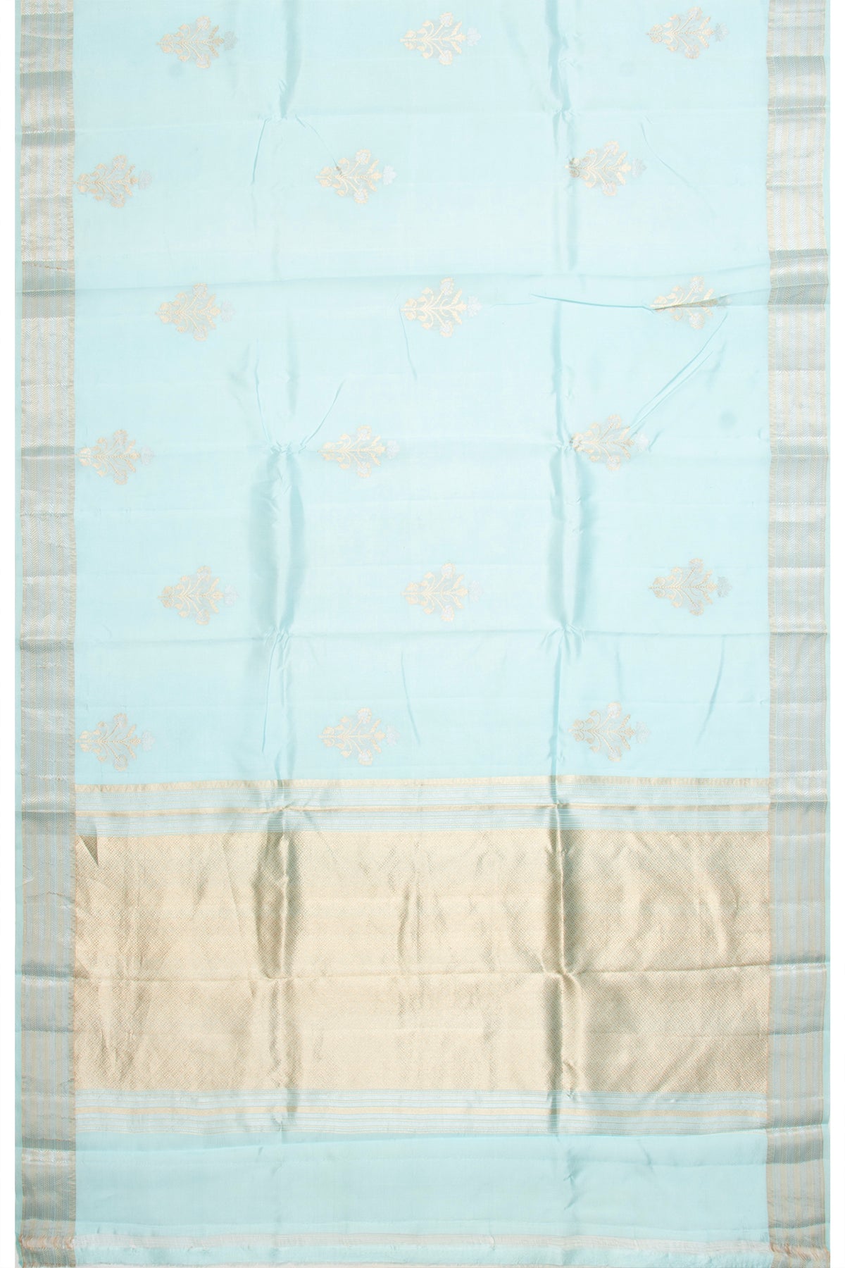 Banarasi Katan Silk Butta Sky Blue Saree
