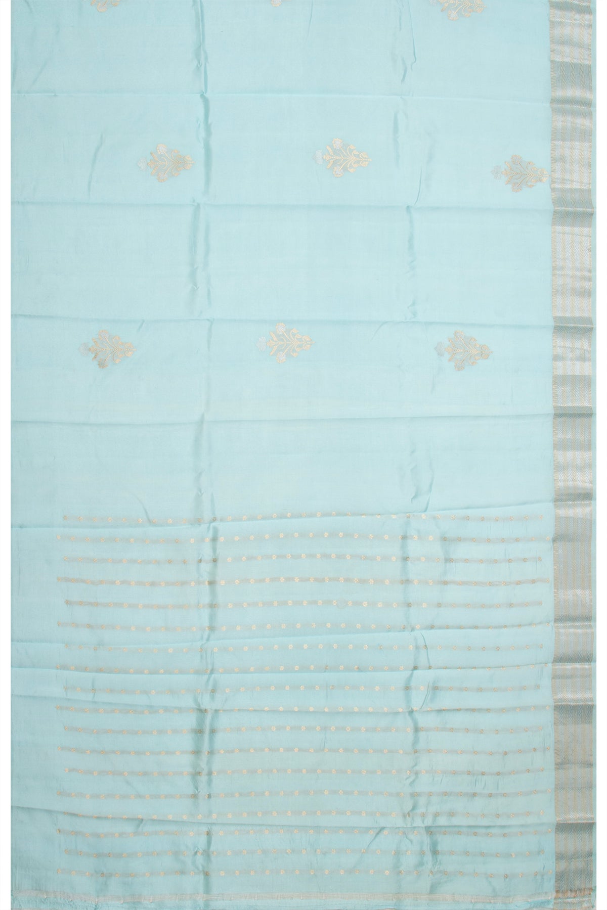 Banarasi Katan Silk Butta Sky Blue Saree