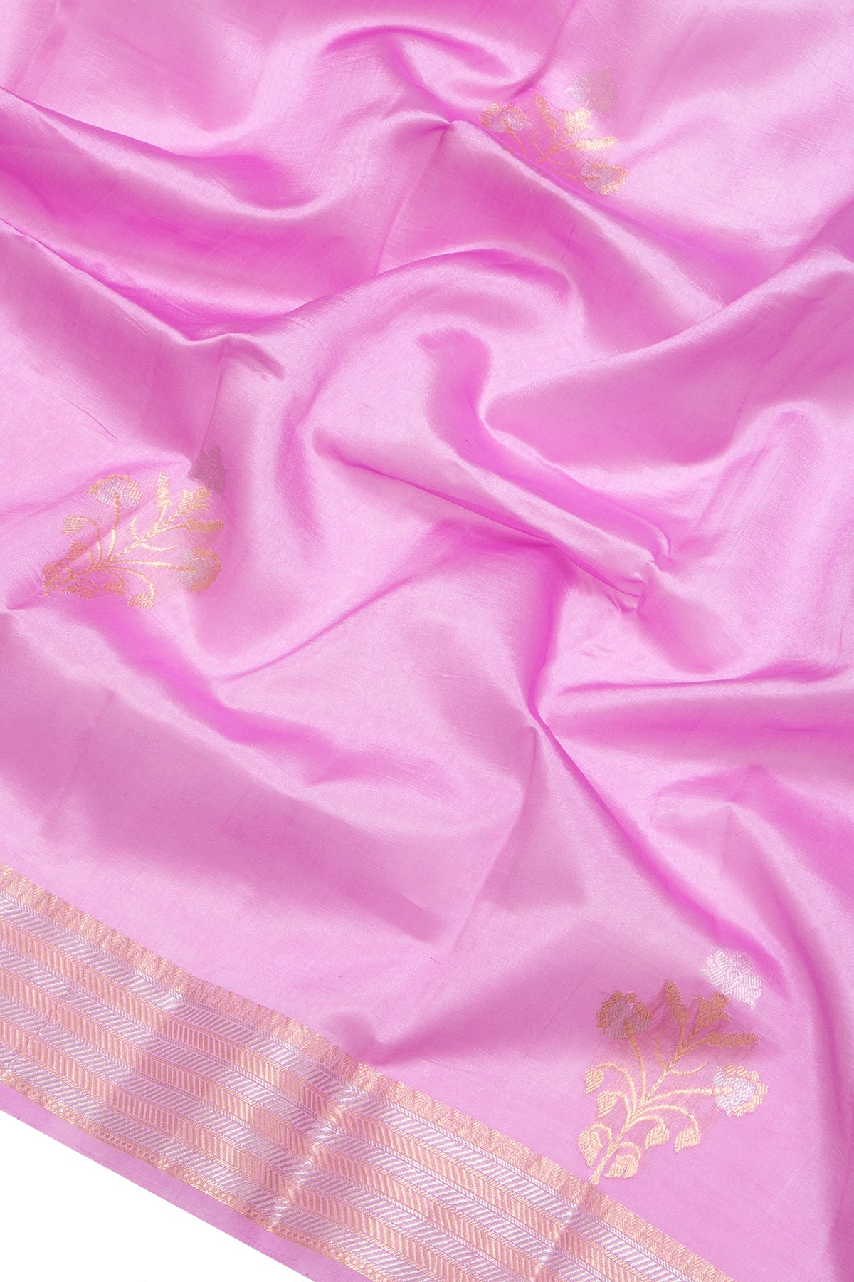 Banarasi Katan Silk Butta Pink Saree