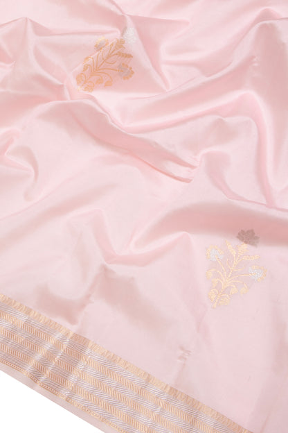 Banarasi Katan Silk Butta Pastel Pink Saree