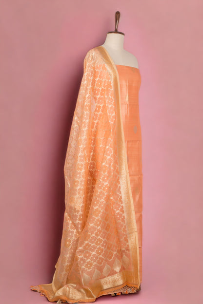 Chanderi Silk Orange Salwar Suit Set