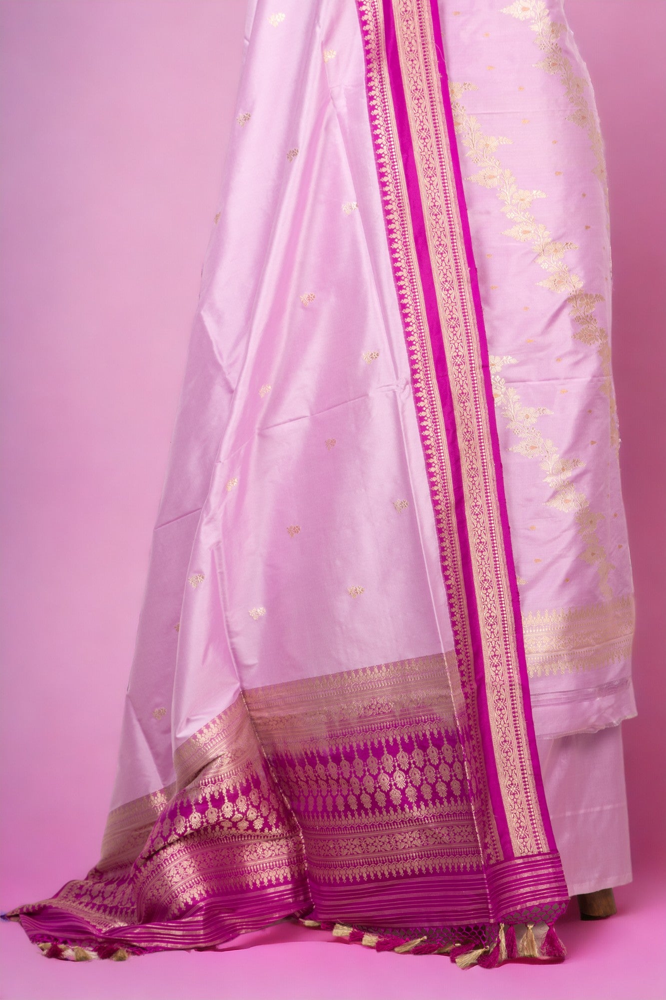 Banarasi Silk Jaal Lavender Salwar Suit Set