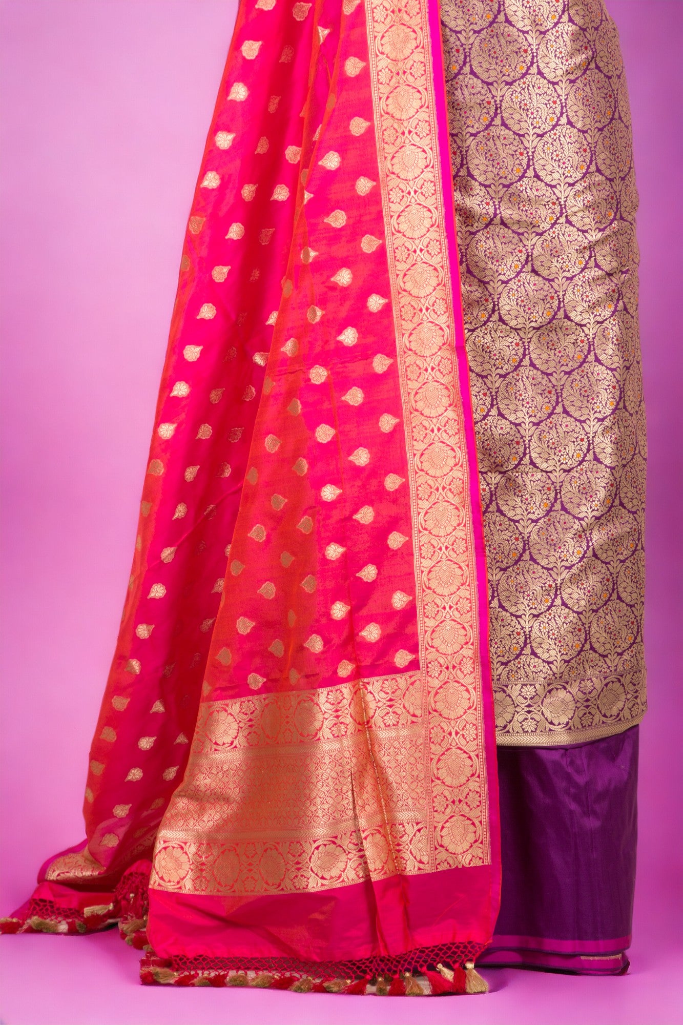 Banarasi Silk Brocade Purple Salwar Suit Set