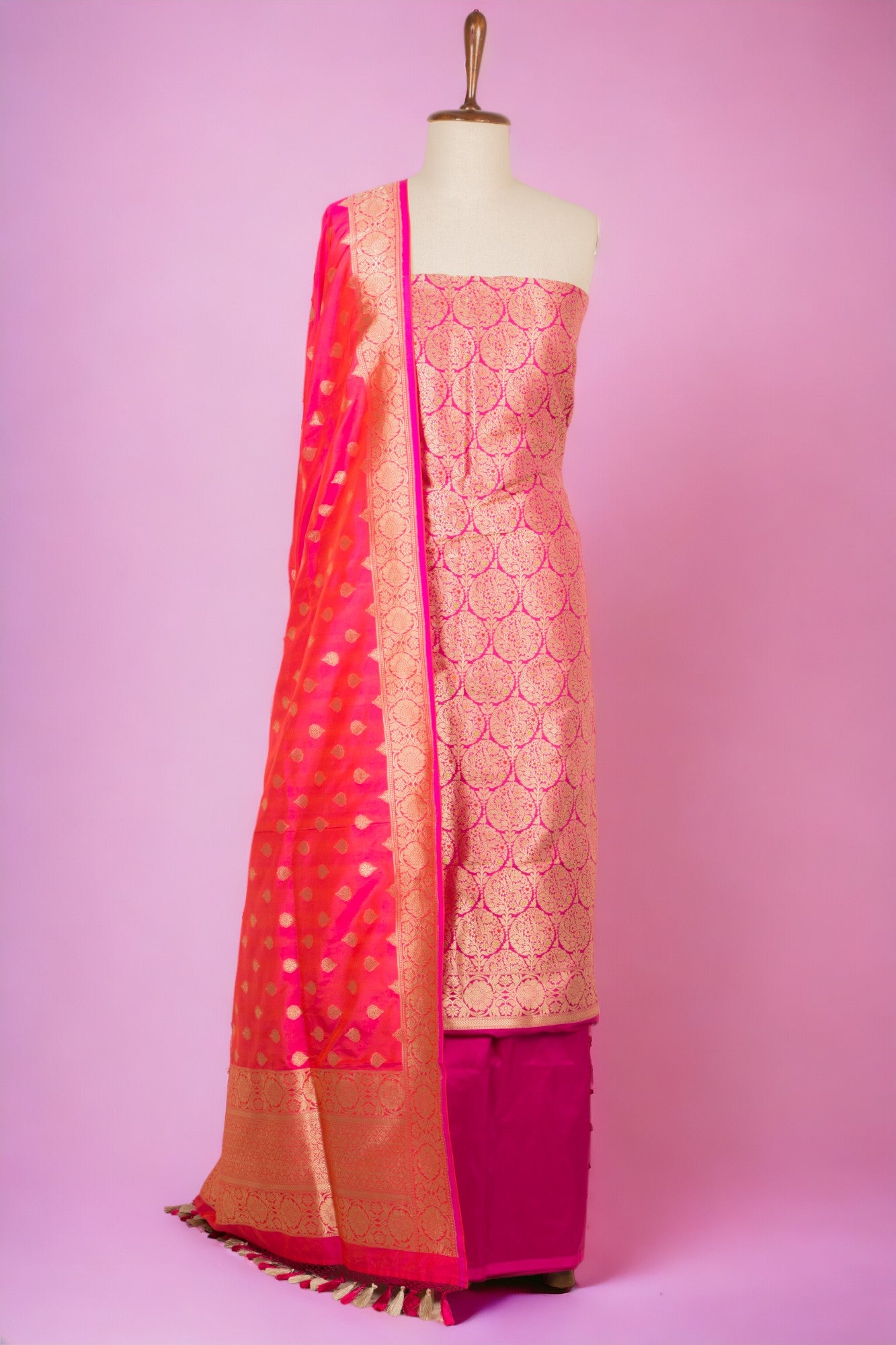 Banarasi Silk Brocade Purple Salwar Suit Set