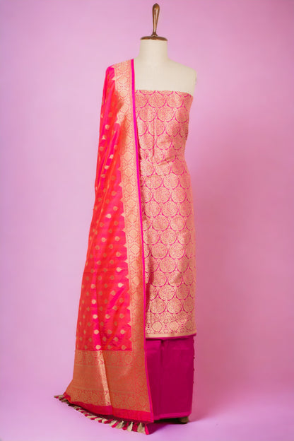 Banarasi Silk Brocade Purple Salwar Suit Set