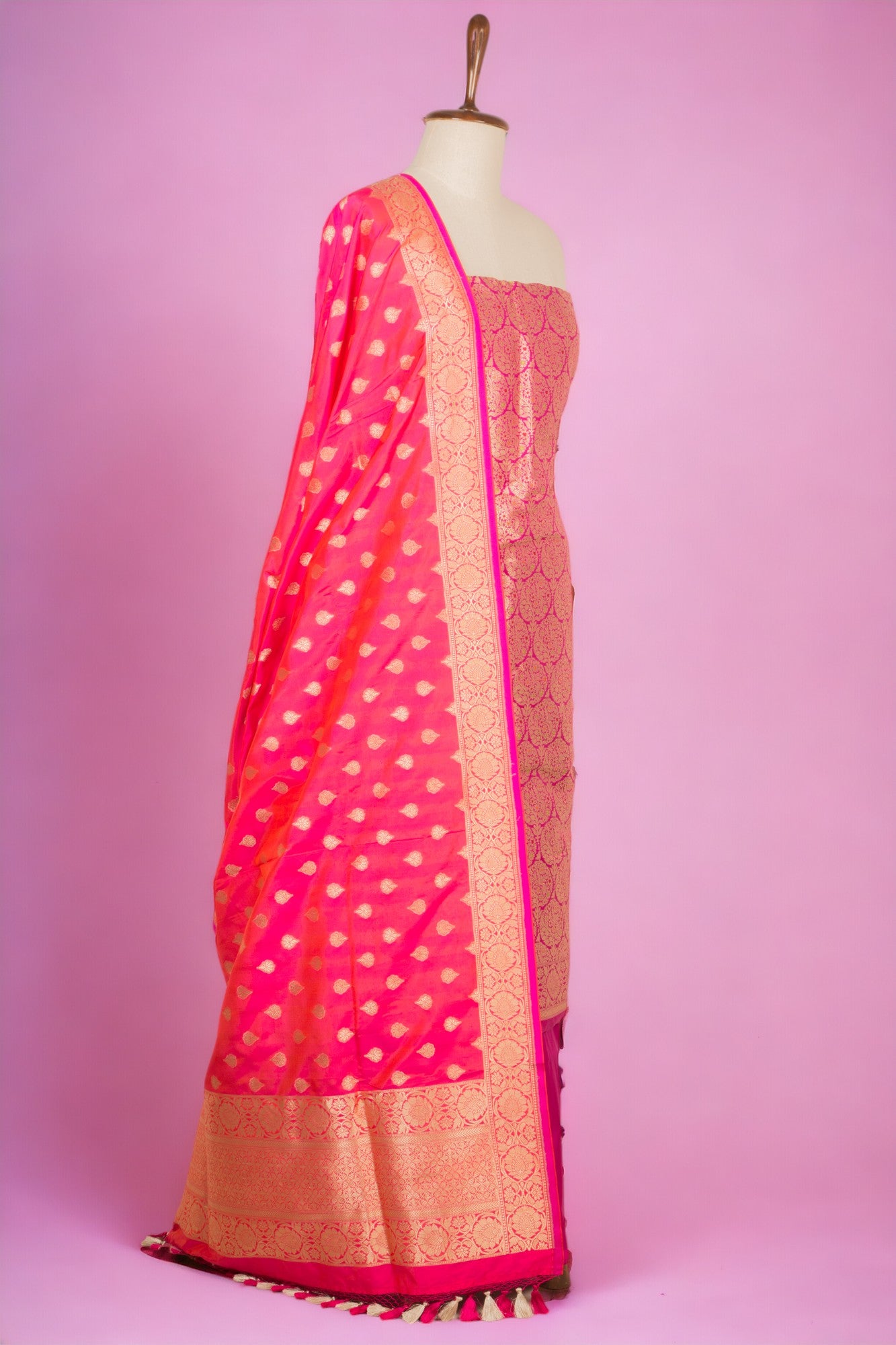 Banarasi Silk Brocade Purple Salwar Suit Set