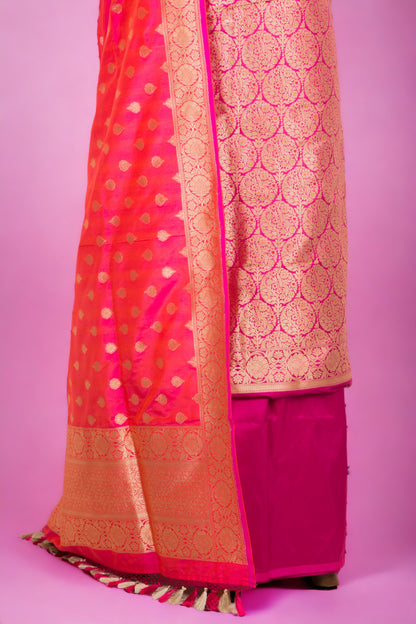 Banarasi Silk Brocade Purple Salwar Suit Set