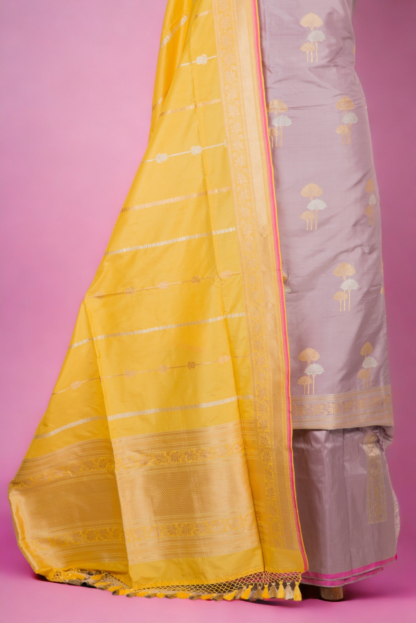 Banarasi Silk Butta Lilac Salwar Suit Set