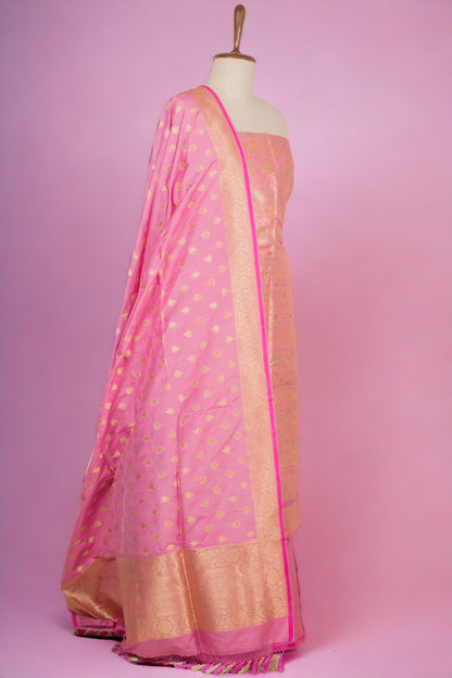 Banarasi Silk Brocade Pink Salwar Suit Set