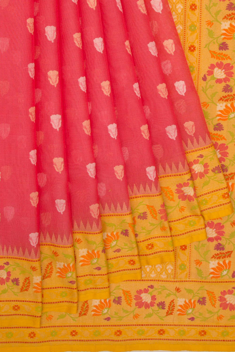 Banarasi Kora Organza Butta Pink Saree