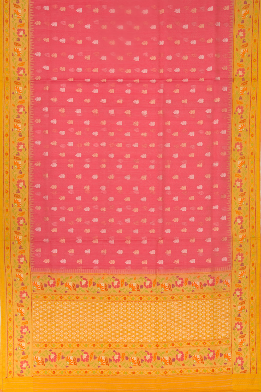 Banarasi Kora Organza Butta Pink Saree