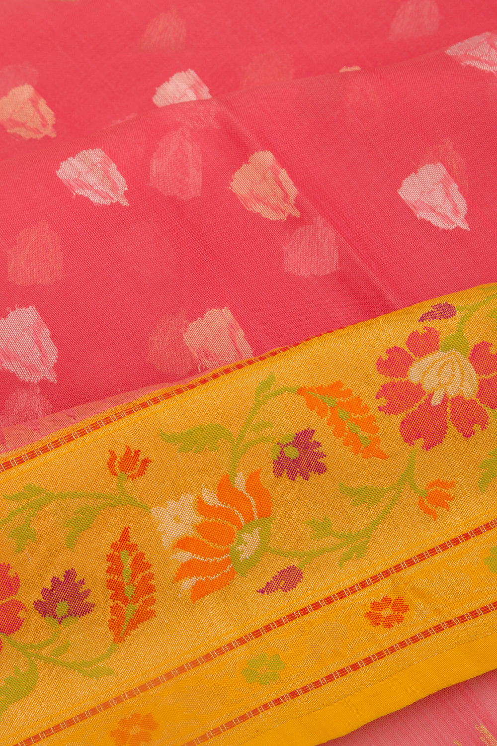 Banarasi Kora Organza Butta Pink Saree