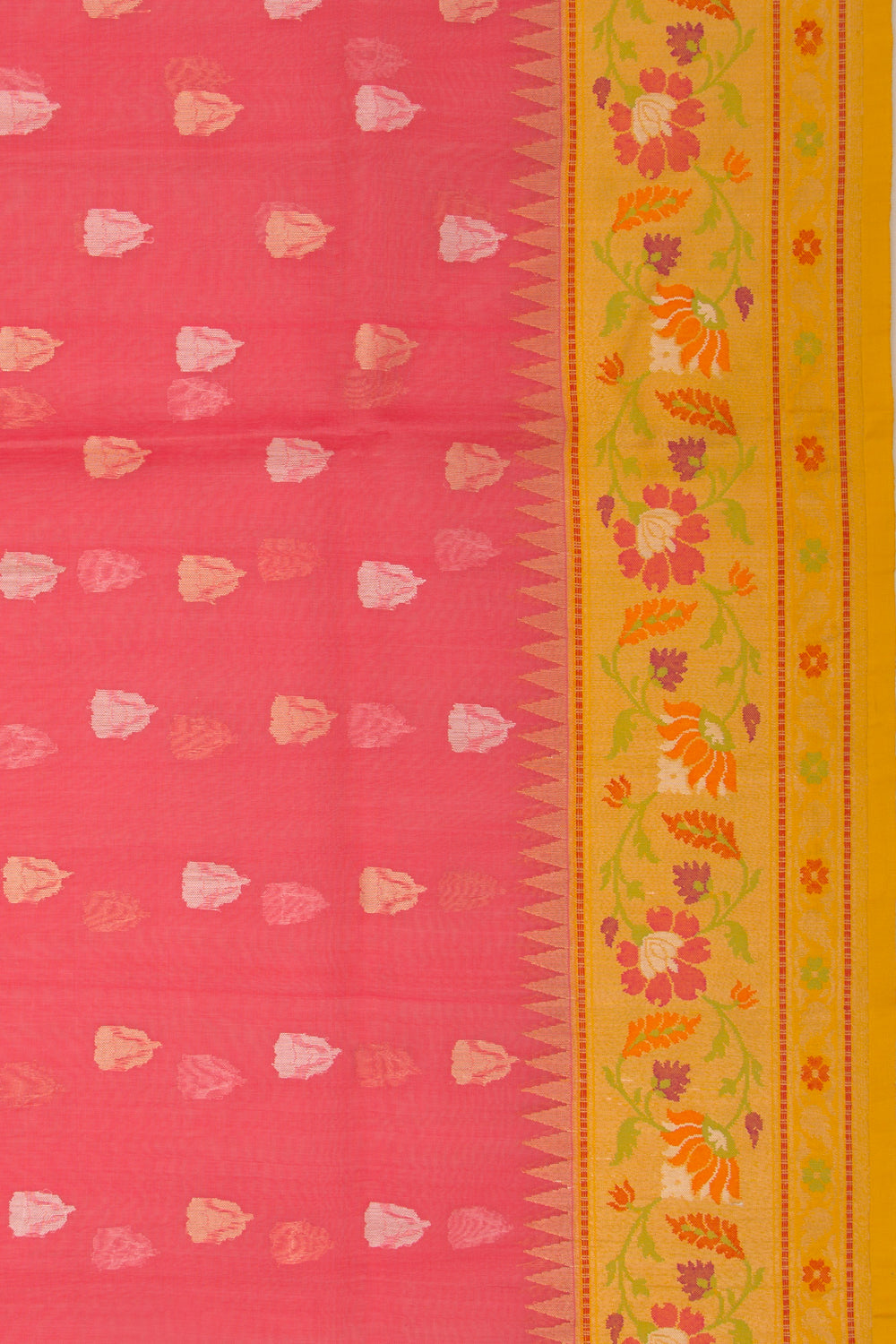 Banarasi Kora Organza Butta Pink Saree