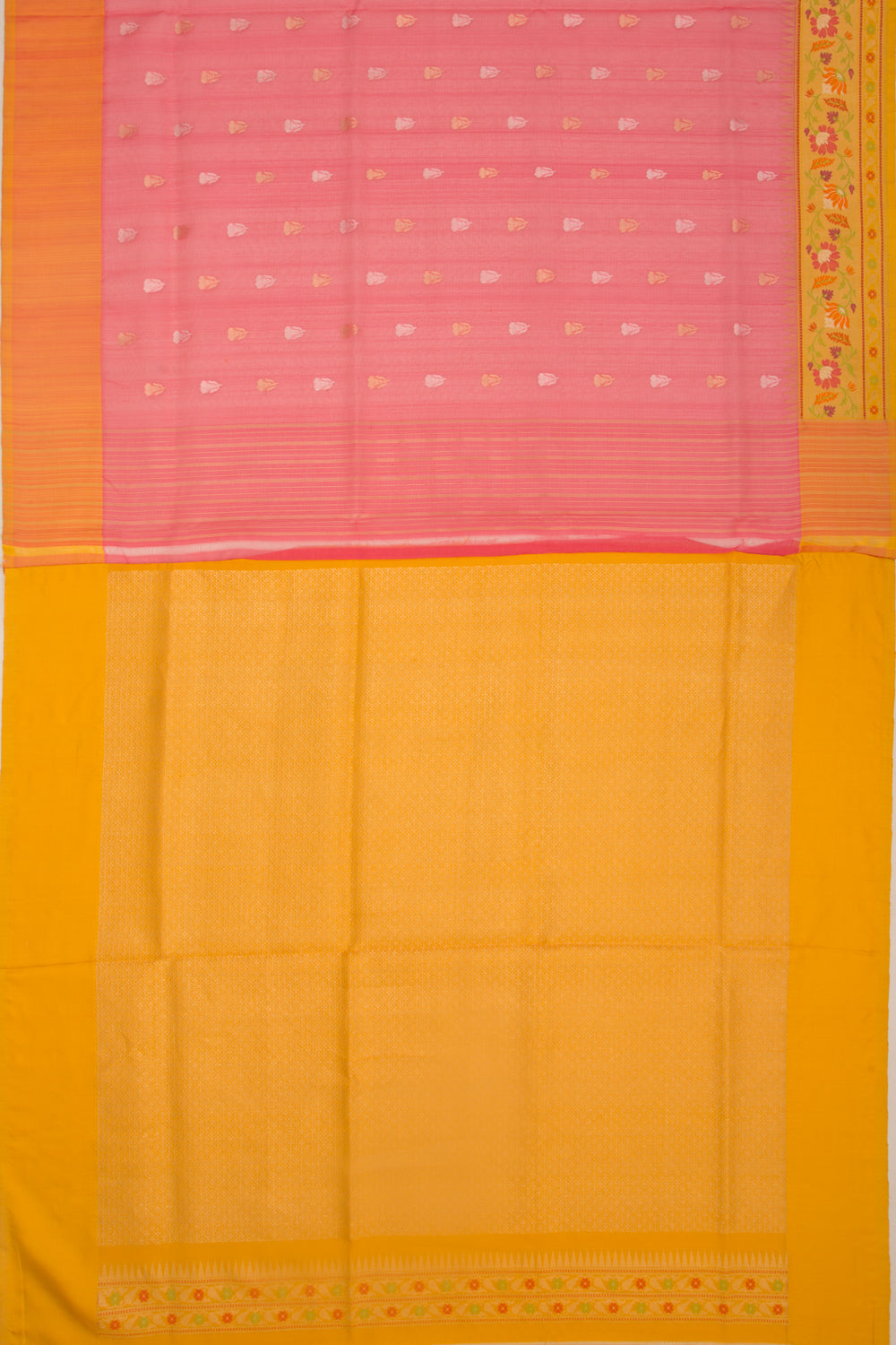 Banarasi Kora Organza Butta Pink Saree