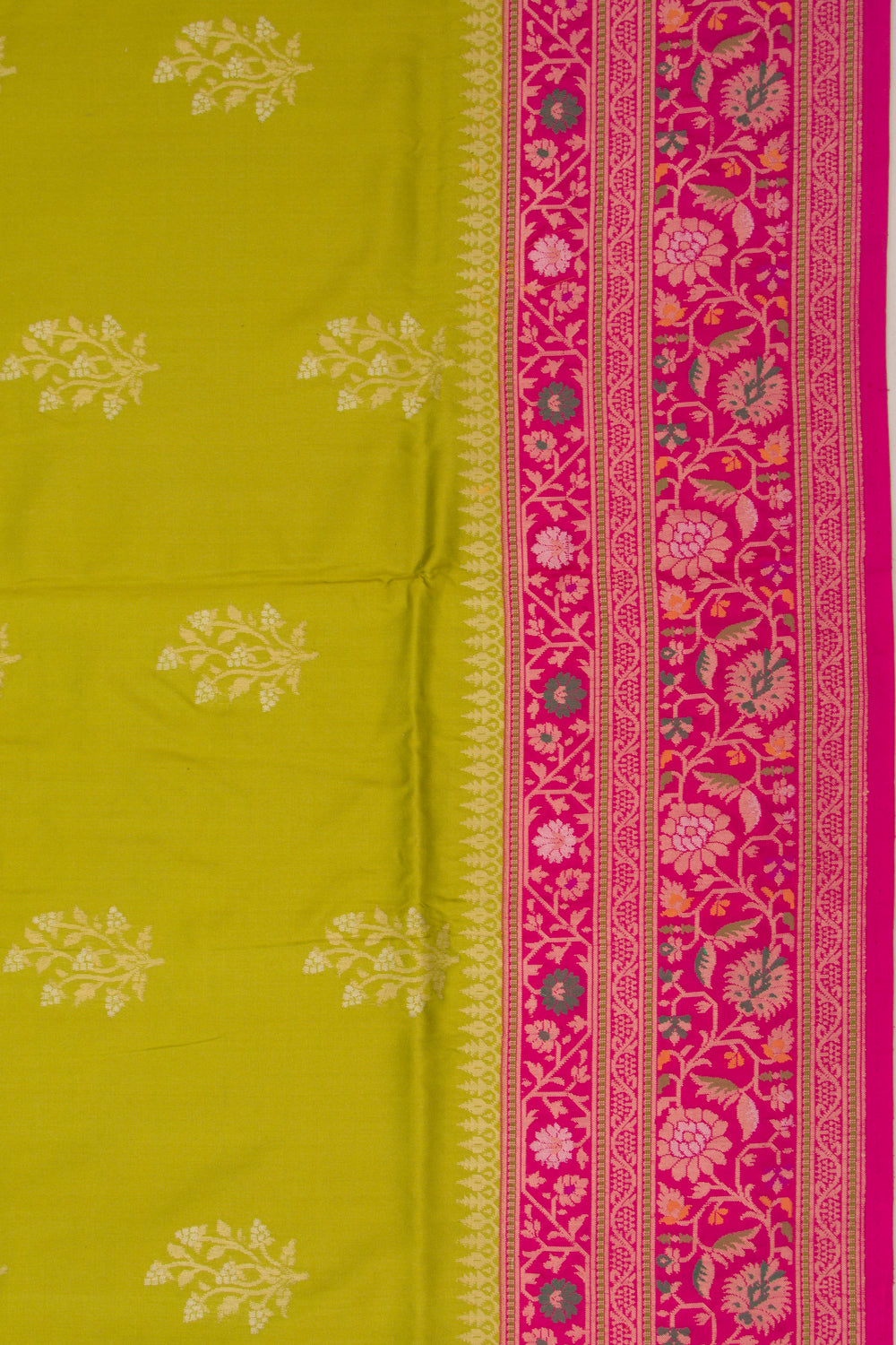 Banarasi Silk Butta Parrot Green Saree