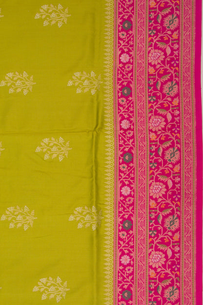 Banarasi Silk Butta Parrot Green Saree