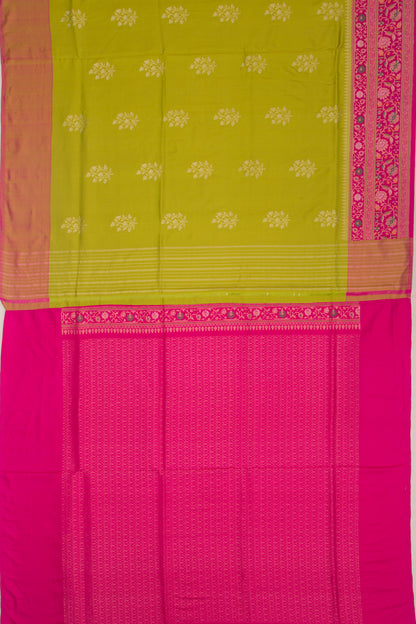 Banarasi Silk Butta Parrot Green Saree