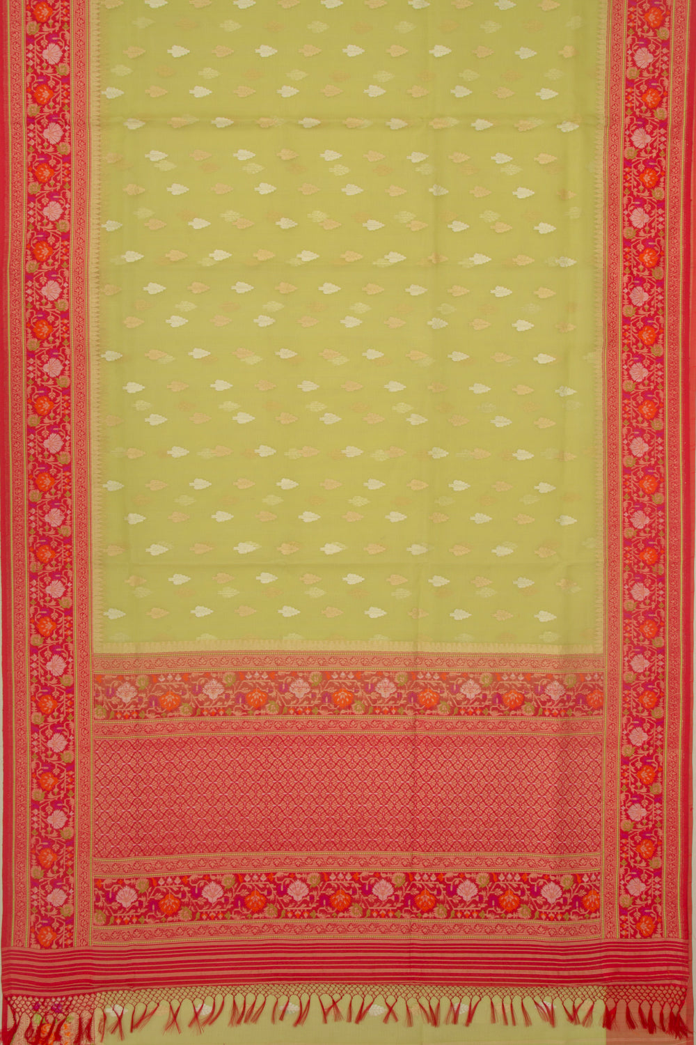 Banarasi Kora Organza Butta Grey Saree