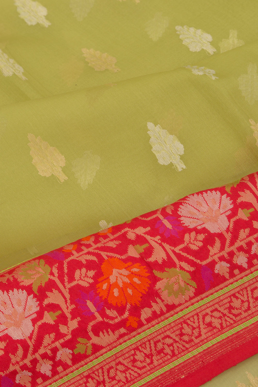 Banarasi Kora Organza Butta Grey Saree